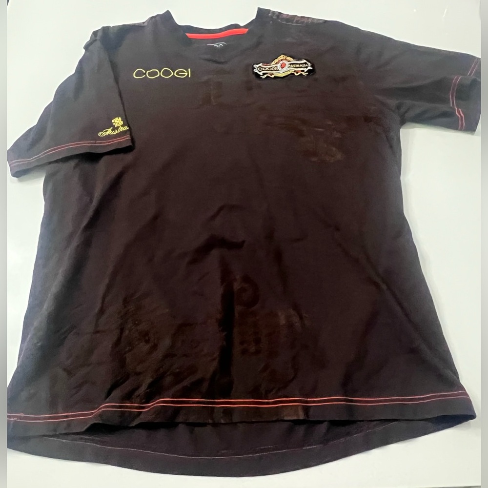 Vintage Coogi Men's XXL T-shirt Embroidered Brown Australia